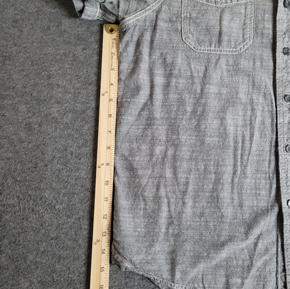 Woolrich Shirt Mens M Gray Short Sleeve Button Up Chest Pockets Cotton Casual - Picture 5 of 14